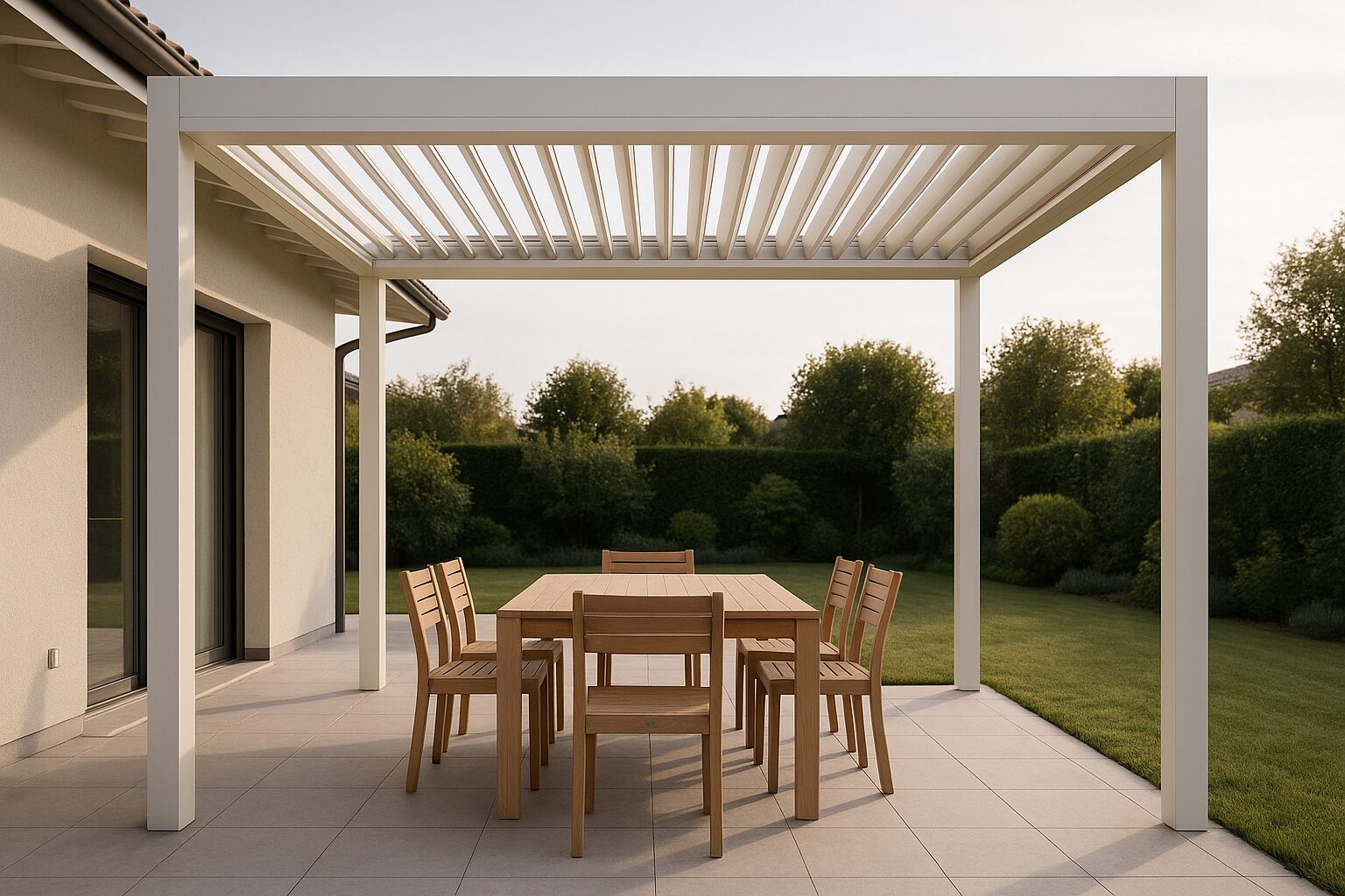 Pergola bioclimatica con lamelle orientabili